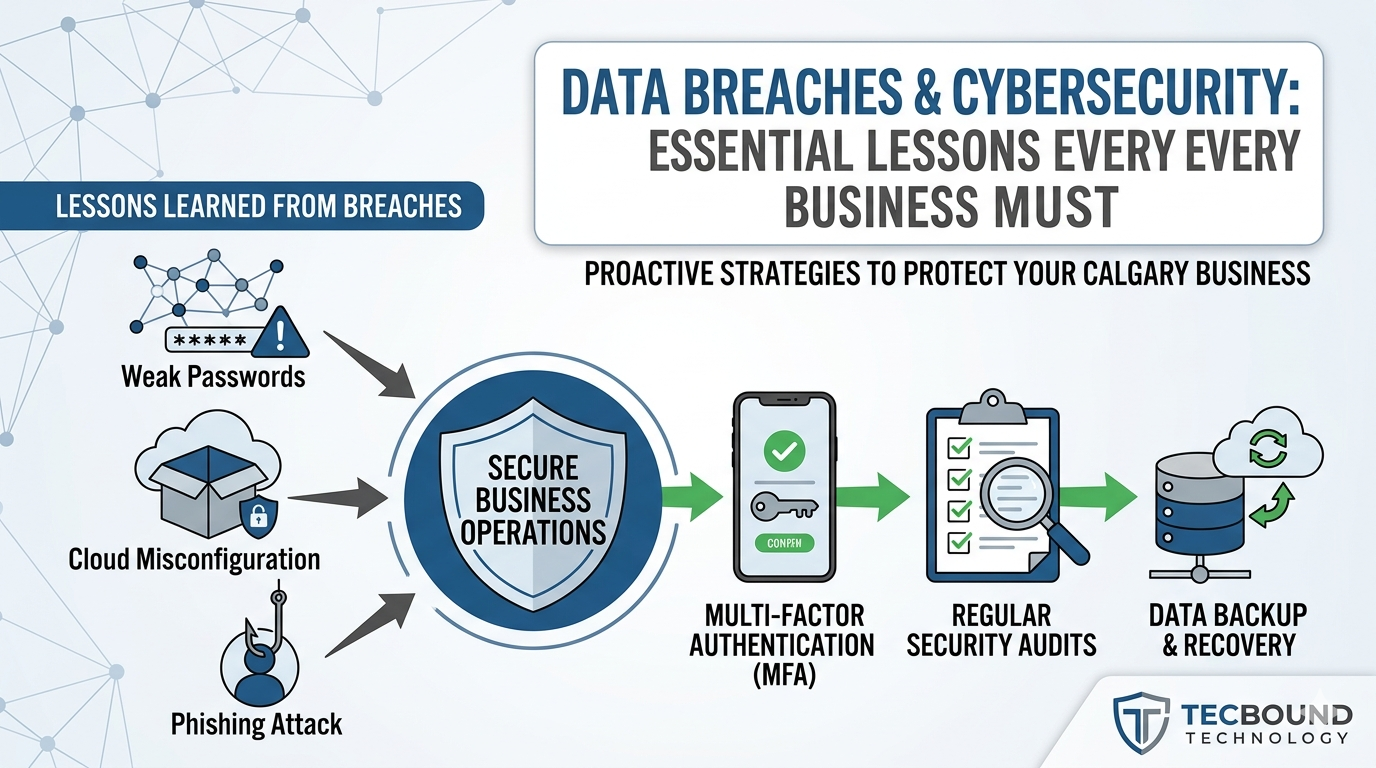 Business cybersecurity team reviewing data breach risks and prevention strategies